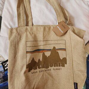 New Patagonia tan brown heavy duty tote bag
